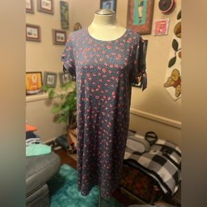 Women’s Lauren Conrad Floral Print Weekender Cold Shoulder Shirt Dress, XL